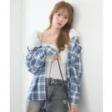C/BLU | 【2wayアイテム】ストラップ付チェックSH | RETRO GIRL