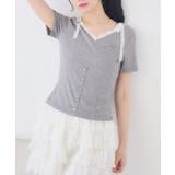 GRY1 | レースリボン切替カットソー | RETRO GIRL