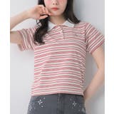 B/PNK | マルチボーダーポロTシャツ | RETRO GIRL