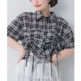 C/BLK | チェック切替ドロストシャツ | RETRO GIRL