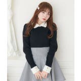 BLK1 | 配色シャギー襟NT | RETRO GIRL