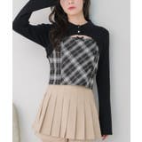 BLK1 | チェックキャミドッキングNT | RETRO GIRL