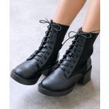 BLK1 | レースアップニットブーツ 【Emsexcite】靴/ブーツ/秋冬 | RETRO GIRL