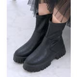 BLK1 | 厚底ストレッチブーツ ■Emsexcite■靴/シューズ/ショートブーツ | RETRO GIRL