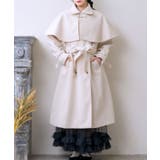 WHT4 | ビット付ケープコート Emsexcite 【秋冬先行予約】ロングコート | RETRO GIRL