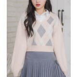 PNK0 | シャツ襟付きアーガイルNTPO | RETRO GIRL