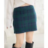 C/GRN | チェックニットミニSK | RETRO GIRL