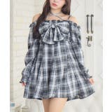 C/BLK | リボンチェックミニOP | RETRO GIRL