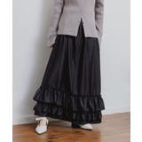 BLK1 | デニム裾フリルスカート | RETRO GIRL