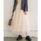 チュール切替SK 【レトロガール】チュールスカート/ロングスカート/フェミニン | RETRO GIRL | 詳細画像2 