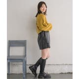 ドット釦FレザーミニSK | RETRO GIRL | 詳細画像3