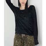 BLK1 | ボートネックベロアロンTEE | RETRO GIRL