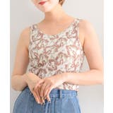 P/BRN | 柄テレコカップ付タンク | RETRO GIRL