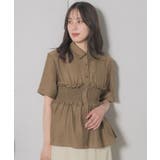 BRN0 | ギャザードッキング半袖SH | RETRO GIRL