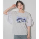 P/WHT | 袖切替リメイクTEE | RETRO GIRL