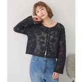 BLK1 | フラワー刺繍メッシュカーデ | RETRO GIRL