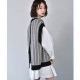 BLK1 | ■RETRO GIRL■ 柄JQリバーニットベスト | RETRO GIRL