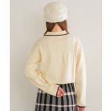 襟付きラインニットPO 【レトロガール】ニットプルオーバー/ショート丈トップス | RETRO GIRL | 詳細画像5 