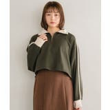 ラインハーフZIPトレーナー 【レトロガール】ショート丈トップス/スポーティー | RETRO GIRL | 詳細画像9 