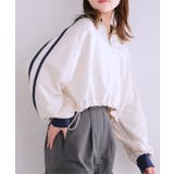 WHT4 | ラインハーフZIPトレーナー 【レトロガール】ショート丈トップス/スポーティー | RETRO GIRL