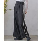 BLK1 | サイドラインワイドPT レトロガール ラインパンツ | RETRO GIRL