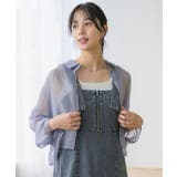 BLU0 | 箔プリントシャーリングSH | RETRO GIRL