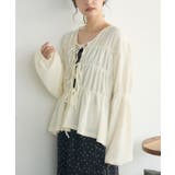 WHT4 | リボンペプラムギャザーBL | RETRO GIRL