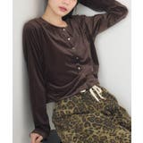 BRN0 | ベロア金釦カーデ | RETRO GIRL