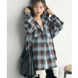 C/BRN | チェックフーディーBIGSH | RETRO GIRL