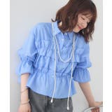 P/BLU | フリルギャザーSH | RETRO GIRL