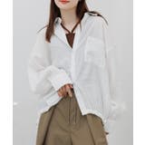 WHT2 | 裾ドロストワイドシャツ | RETRO GIRL