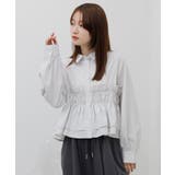 P/BRN | シャーリングペプラムSH | RETRO GIRL