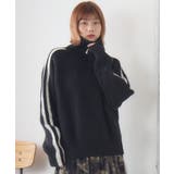 BLK1 | 袖ラインハーフジップNT | RETRO GIRL