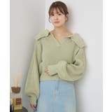 スカシ柄スキッパーニット | RETRO GIRL | 詳細画像22 