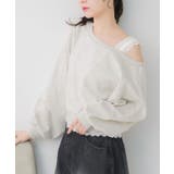 P/WHT | レース付ワンショルトレーナー | RETRO GIRL