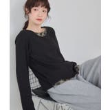 BLK1 | Fレイヤードクルーネックカーデ | RETRO GIRL