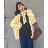 YEL0 | タイ付きシャギーカーデ | RETRO GIRL