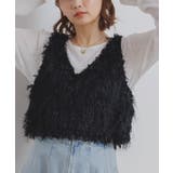 BLK1 | フェザーショートベスト | RETRO GIRL