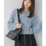 BLU0 | 【新色追加】柄編みフリンジNT | RETRO GIRL