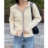 配色襟付NTカーディガン | RETRO GIRL | 詳細画像1 