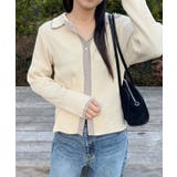 配色襟付NTカーディガン | RETRO GIRL | 詳細画像5 