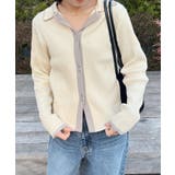 配色襟付NTカーディガン | RETRO GIRL | 詳細画像7 