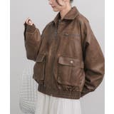 BRN0 | ヴィンテージライクFレザーJK | RETRO GIRL