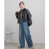 Fレザーショートブルゾン | RETRO GIRL | 詳細画像3 