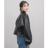 Fレザーショートブルゾン | RETRO GIRL | 詳細画像9 
