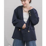 BLU0 | 【セットアップ対応】金釦テーラードJK | RETRO GIRL