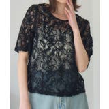 BLK1 | 刺繍レース半袖CT | RETRO GIRL
