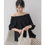 BLK1 | ギャザー2wayオフショルBL | RETRO GIRL