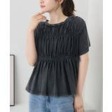 BLK1 | シャーリングデザインTシャツ | RETRO GIRL