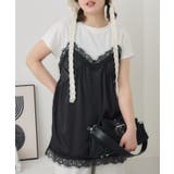 BLK1 | サテンキャミドッキングTEE | RETRO GIRL